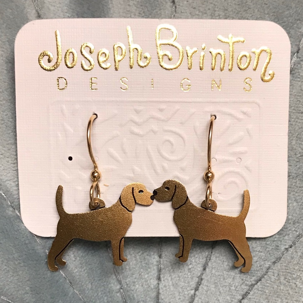 Gold Labrador earrings - Joseph Brinton designs